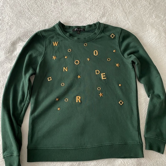 Gold letters WONDER Green Sweatshirt - Picture 2 of 9